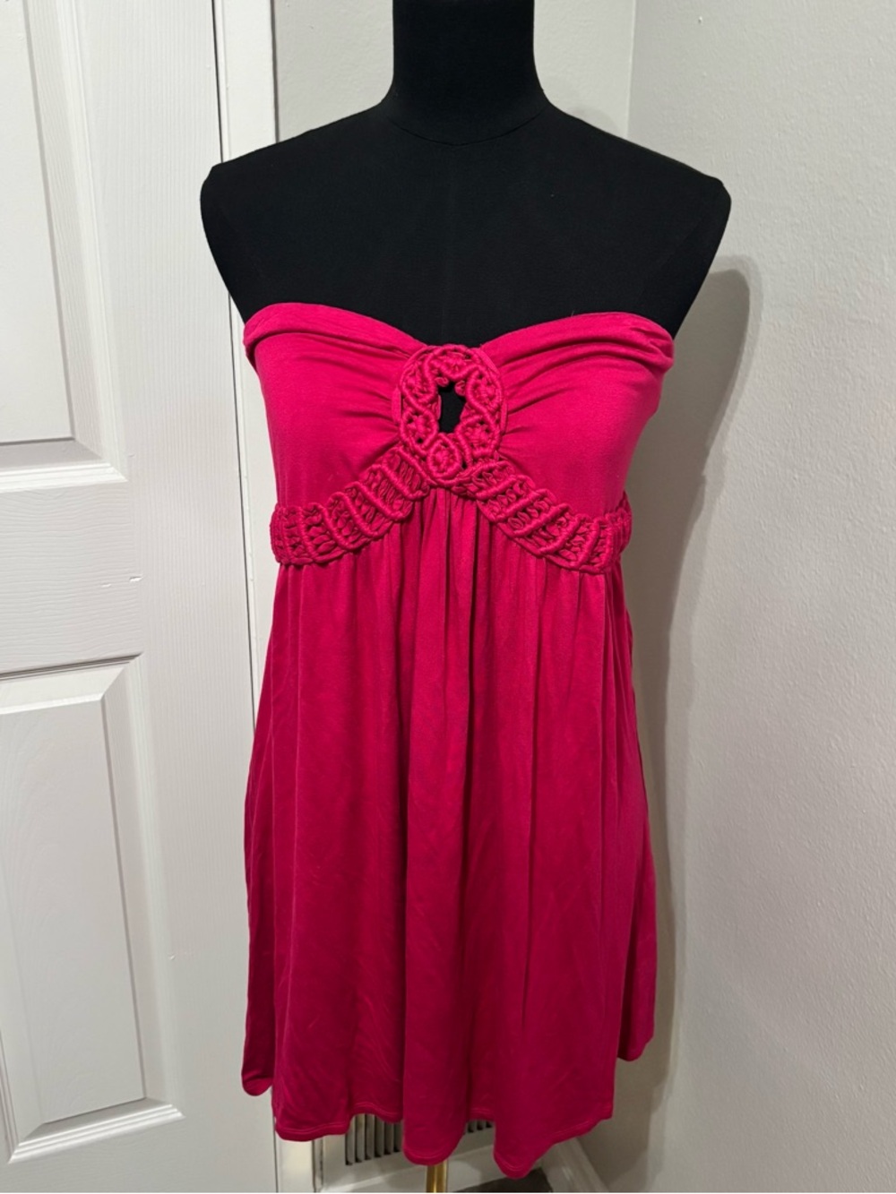 Venus Strapless Sweetheart Barbiecore Dress Size Large Y2K
